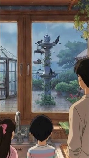 Rain Watching from a Cozy Window 🌧️ | Thunderstorm Ambience for Sleep ⚡| Ghibli ASMR