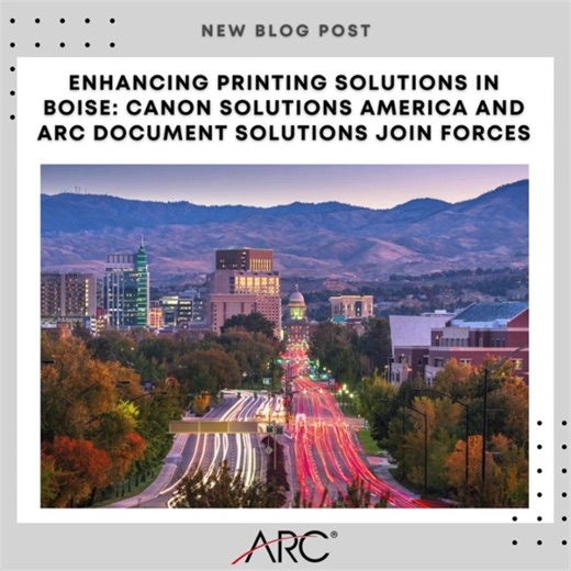 Unlocking a new era of printing innovation in Boise! 🌟 Discover how our partnership with Canon Solutions America is revolutionizing printing solutions with enhanced capabilities and a sustainability focus. #ARC #CreateWithARC #LargeFormat #PrintingInnovation #BoiseBusiness #Sustainability | ARC Document Solutions