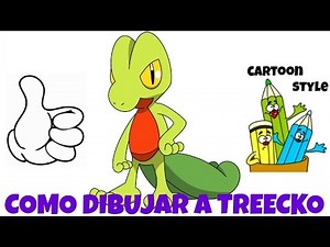 Como Dibujar a Treecko - How to Draw Treecko - Pokemon - Cartoon Style