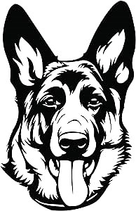 WickedGoodz German Shepherd Decal - Dog Breed Bumper Sticker - Shepherd Dog Owner Sticker - Large 7 inch