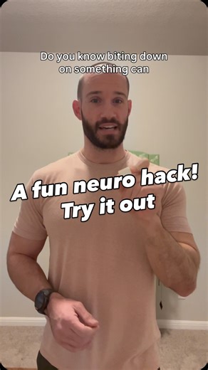 Barrett Smith | Neuro Movement Coach on Instagram: "Biting down on something can improve extension activation of the body. Give it a try. Test some kind of extension movement, then bite down gently onto something on the side that is lacking and retest the same movement. . #movewithapurpose #braintraining #movementismedicine #brainbased #brainhealth #functionalneurology #movementcoach #neurofitness #movementtraining #brainhealthmatters"