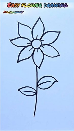 Cómo dibujar una flor bonita paso a paso | Dibujo fácil #Dibujo#Flor#DibujoFacil#PasoAPaso