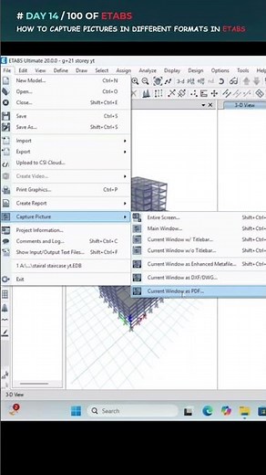 How to capture images in different formats in etabs