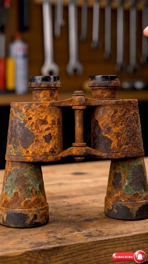 Rusty Binoculars Restored Like New in Seconds 🔭 #Satisfying
