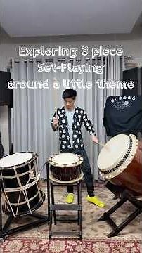 Taiko Drum Set-Playing exploration / 太鼓セット打ち挑戦 Day 1 - 1st Take.