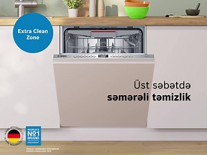 Dənli bitkilər üçün istifadə olunan qablar kimi çox çirklənmiş qabları təmizləmək çətindir. “Extra Clean Zone” temperaturu artırmadan hətta qablarınızdakı ağır çirkləri belə təmizləyir. Yenidən dizayn edilmiş üst səbətdə üç fırlanan ucluqlu inteqrasiya olunmuş “Extra Clean Zone” var ki, bu da əlavə hərtərəfli islatma və təmizləmə tələb edən qablara 3 dəfə daha çox suyun çatmasını təmin edir. Model: SMV4HMX65Q www.elitoptimal.az /☎️*4848 www.bakuelectronics.az /☎️ 143 www.kontakt.az / ☎️*6060 | B