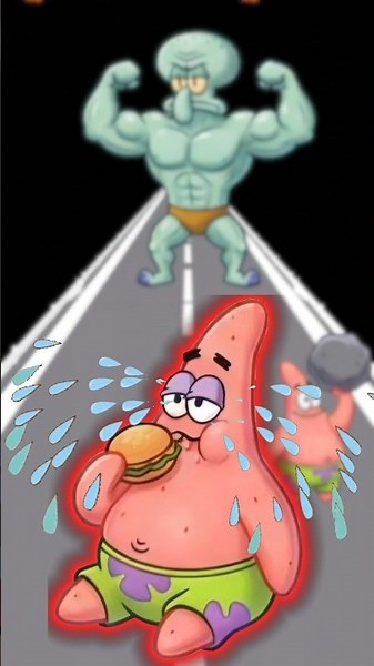 Patrick Vs. Squidward ; Win Or Lose ? 🔥💪 #shorts #trending #gaming #challenge #filter #patrick
