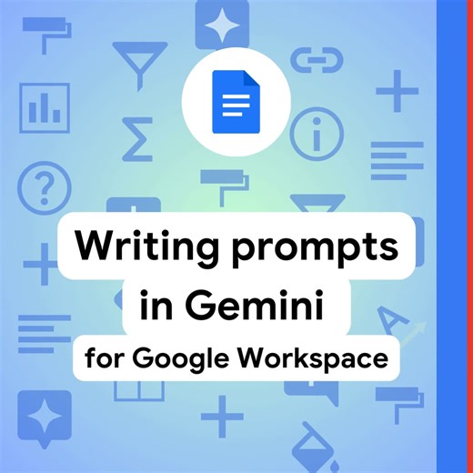 5.6K views · 80 reactions | Need a little guidance to get started with Gemini in Google Docs? Here are a few easy tips for crafting effective prompts with 'Help me write' in Docs. Download our prompt guide to learn more → https://goo.gle/3KXrZ0d | Google Workspace | Facebook