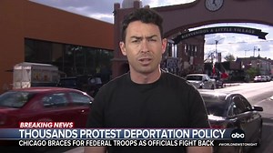 149K views · 4.1K reactions | Thousands of protesters march in Chicago against Pres. Trump’s plan to send National Guard troops and immigration agents to the city. Protests erupted outside the ICE processing center in the northern suburbs of Chicago, where undocumented immigrants can be temporarily detained. Matt Rivers reports. | ABC World News Tonight with David Muir | Facebook