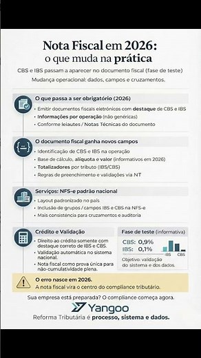 Nota Fiscal em 2026: O que muda na prática (Por Causa da Reforma Tributária) !