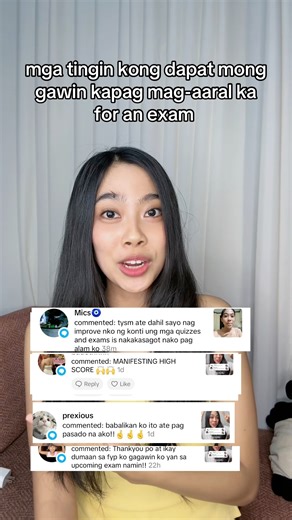 Study tips for your next exam! 💯 Mga tingin kong dapat mong gawin kapag mag-aaral ka for an exam 🤗 (Full Video). Sana po makatulong. 😊🥰 Remember to take whatever resonates and leave what does not. ☺️🫶 Follow for more school tips & advice ...#forstudents #school #tips #exam #examtips #study #studytips #kcsharestips #learnwithkc #schooltips #schooltip #studenttips #highschool #shs #jhs #college | KC ICO