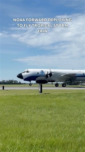 The NOAA Hurricane Hunters are heading towards Tropical Storm Erin! Forward deploying to Barbados today, NOAA is repositioning aircraft closer to Tropical Storm Erin so they can start collecting critical data needed to improve forecast accuracy. Best wishes to all the crews and families back home. ✈️ 🌀 #HurricaneHunters #TropicalStormErin #StormScience #NOAA #NOAACorps #Weather #FlyLakeland | Lakeland International Airport