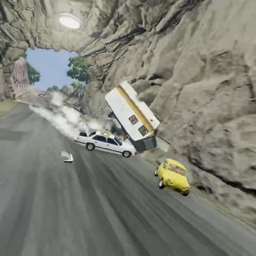 Tiny Car Towing Disaster! Piccolina Hauling a Camper - Downhill Destruction | BeamNG Physics