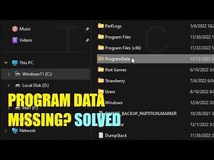 Program Data Tidak Muncul (Not Showing) di Drive C Windows 11, 10 - SOLUSI
