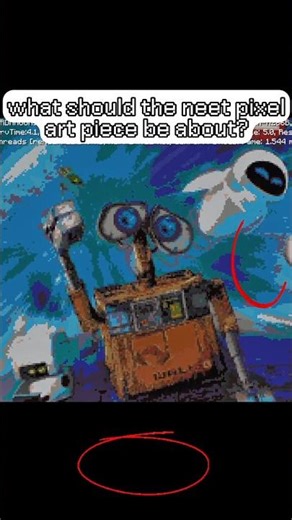 I made pixel art of the Wall-E movie in Minecraft.