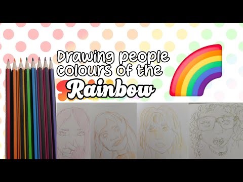 Drawing people using only one colour of the Rainbow.🌈 