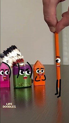Life Doodles | Pencil and Indians 😂 #lifedoodles #shorts #doodle #animation #doodles