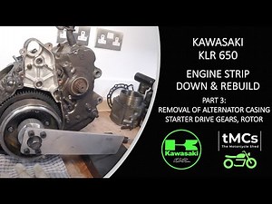 Kawasaki KLR 650 Engine Rebuild Part 3: Removal of Alternator casing, Starter Drive gears, Rotor