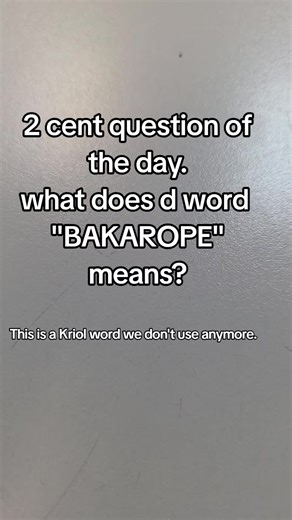 BAKAROPE, I mussi too young caz I neva know wat that means. #belizean #belizeantiktokers #belize #belizeankriol