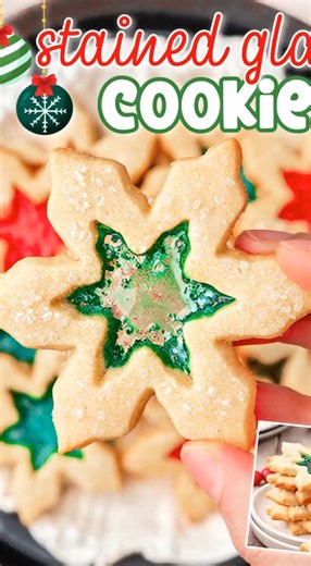 ⭐ Stained Glass Cookies Recipe Ingredients For the Cookie Dough 1 cup (2 sticks) unsalted butter, softened 1 cup granulated sugar 1 large egg 1 ½ tsp vanilla extract (or almond extract) 2 ½ cups all-purpose flour ½ tsp baking powder ½ tsp salt For the Stained Glass Centers Hard candies (like Jolly Ranchers or Lifesavers), sorted by color and crushed ⭐ Instructions 1. Make the Dough Beat butter and sugar together until light and fluffy. Add egg and vanilla; mix well. In a separate bowl, whisk flo
