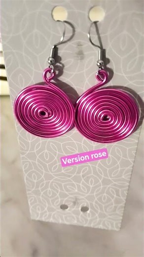 boucles d'oreilles facile à faire en fil aluminium en 10 minutes roses 💕