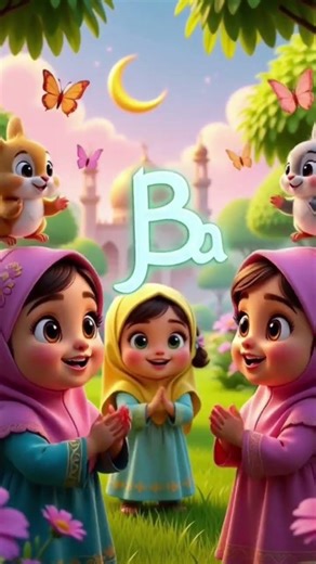 Alif Baa Arabic Song for Kids | Islamic Learning Cartoon 🕋🕌#alifun_ba #arabic #viralvideo