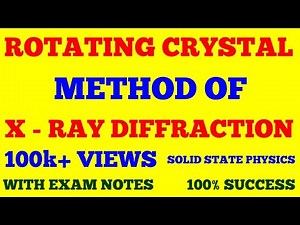ROTATING CRYSTAL METHOD OF X - RAY DIFFRACTION || ROTATING CRYSTAL METHOD || SOLID STATE PHYSICS ||