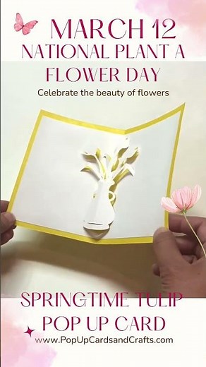 Celebrate National Plant a Flower Day Stunning Spring Tulips Pop Up Card #NationalPlantaFlowerDay
