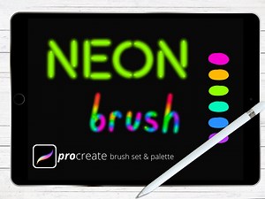Neon Procreate Brush, Glow Procreate Brush, Glow Monoline Brush, Procreate Brushes, Procreate Neon, Procreate Brush Set, Neon Effect, - Etsy