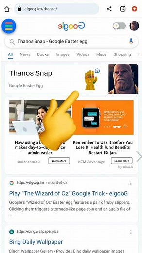 Google easter egg : thanos snap gauntlet 👌 #google #easteregg #trick #thanos #gauntlet