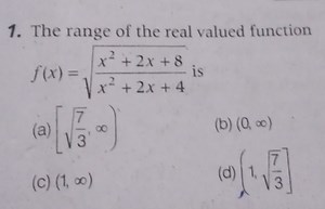 1. The range of the real valued function f(x)=x2 2x 4x2 2x 8​​ ... | Filo