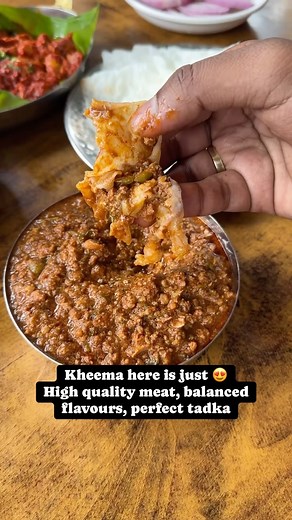 B S Kunal on Instagram: "Vaishali, Channapatna SH17, Mathikere, Karnataka 562160 On the way to Hassan, Mangalore, etc. They are very popular for their Kheema and this is the star dish here😍 The kheema Dosé is the most famous one, but when you go for lunch, that won’t be available. So, we settled for a kheema gojju. This kheema is beautiful, the minced meat was of a fantastic quality, while the flavours with the tadka is a perfect balance. We also tried ghee roast, which I felt was spicier than 