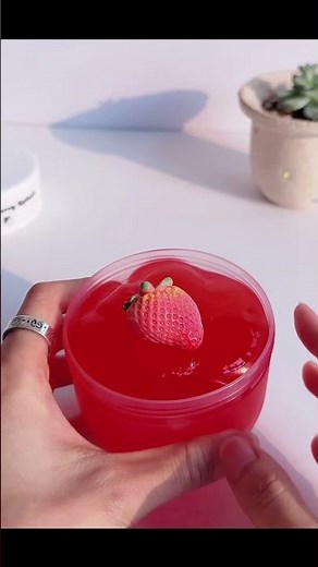 Play with My Strawberry Water Slime ASMR – So Juicy, So Relaxing | Only at JoliSlime.com