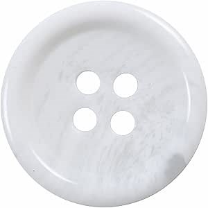 100 Pcs Large 5/8 inch White Buttons for Sewing - Round Resin Flatback Coat & Shirt Sweater Buttons - 15mm - Bulk