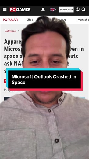 Microsoft Outlook Crashed in Space #greenscreenvideo #space #outlook