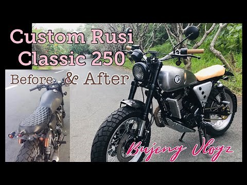 Vlog#17 CustomRusi Classic 250 CustomizedHandmadeUniqueScrambler look CafeRacer ModifiedCustomParts