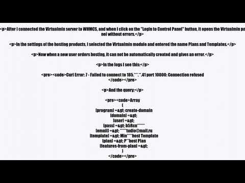 Connection error in WHMCS to Virtualmin (port 10000: Connection refused)