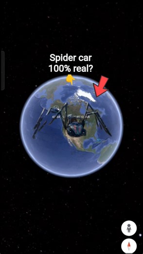 Spider car 100% real? 🤯 on Google maps and google earth 🌍 #shorts #spidercar #video_creator_earth
