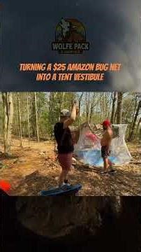 Use a $25 bug net off Amazon to make yourself a spacious vestibule! #campingtips #backcountry #tips