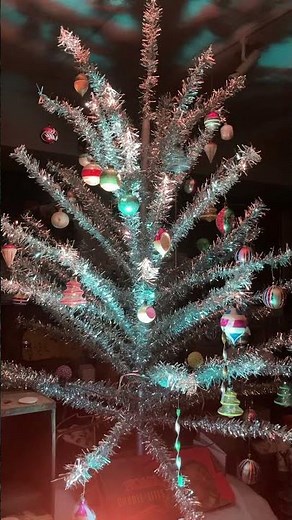 Vintage Christmas Tree Noma 1960’s Silver Tree and Rotating Color Wheel