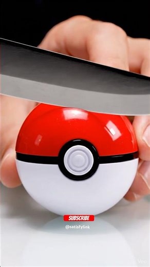 When You Slice a Poké Ball and This Happens 😍 #satisfyingvideo #asmrsounds #pikachu #pokemon