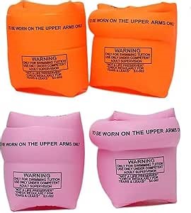 PVC Arm Floaties Inflatable Swim Arm Bands Floater Sleeves Swimming Rings Tube Armlets for Youth and Adults with Drink Holder (Orange and Pink), Training Equipment - Amazon Canada