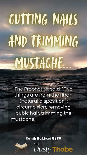 Cutting nails and trimming mustache...