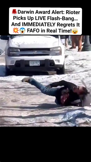 ⚠️Darwin Award Alert: Rioter Picks Up LIVE Flash-Bang… And IMMEDIATELY Regrets It 💥😱 FAFO in Real Time! WATCH this insane clip from yesterday's Minneapolis chaos (Jan 25, 2026) — crowds clashing, smoke rolling, police holding the line while enforcing federal law. But then this happens: Some genius thinks grabbing a deployed flash-bang off the ground is a smart move. Spoiler: It’s still burning hot ready to pop. BOOM — third-degree burns, screaming, instant hospital trip. These devices hit **hu