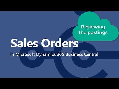 Business Central - Sales Orders - reviewing the postings