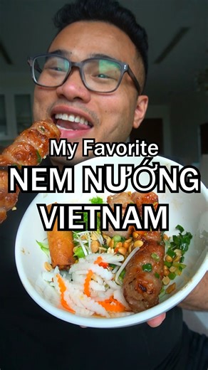Quang Tran on Instagram: "VIETNAMESE FOOD TO THE VERY TOP!! Nem Nuong Hits Differnt In Vietnam 🇻🇳❤ #fyp #Vietnam"