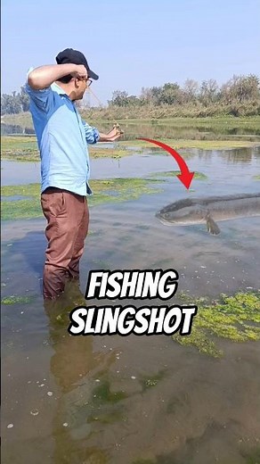 slingshot fishing tips and techniques #fishing #shortsfeed #slingshot