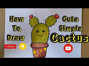 Cactus Drawing for Beginners | Easy Plant Drawing Tutorial