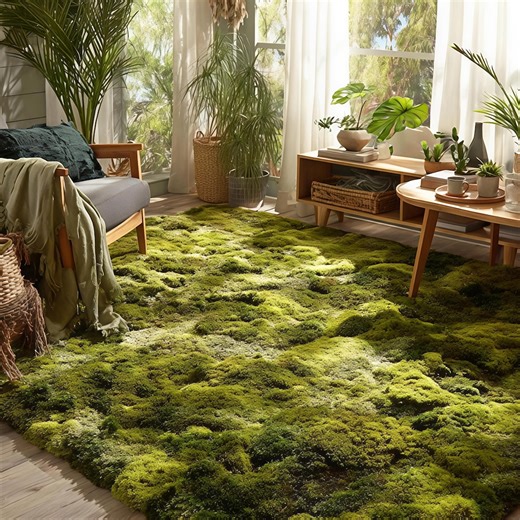 Premium Moss Aesthetic 3D Texture Rug for Living Room | Ultra Soft Green Carpet for Home Decor | Trending Nature Inspired Rug - Etsy UK