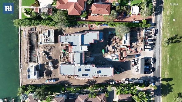 Aerial look at Tom Brady's Miami Beach mansion